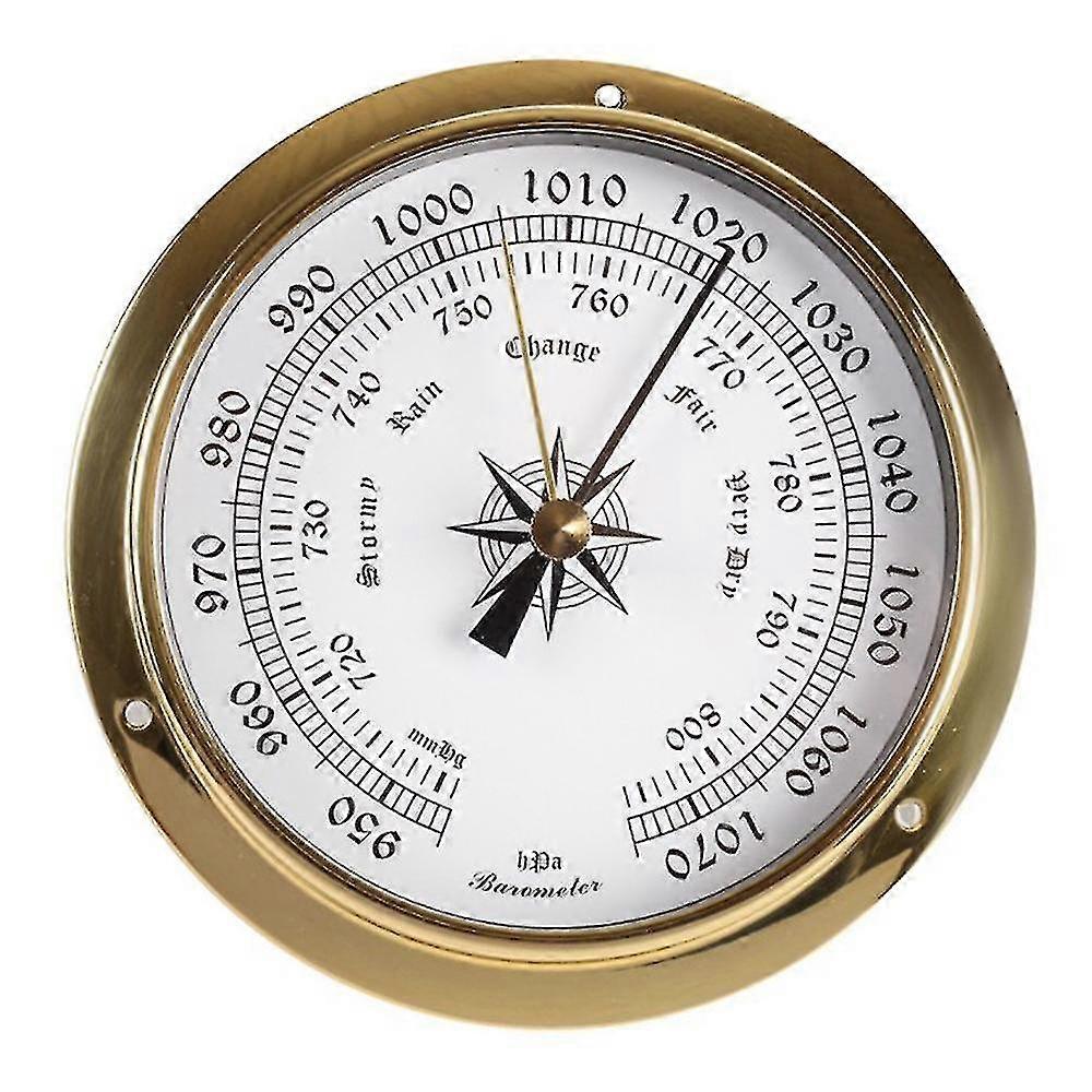 4pcs Brass Case Barometer Temperature Hygrometer Clock And Clock 115mm