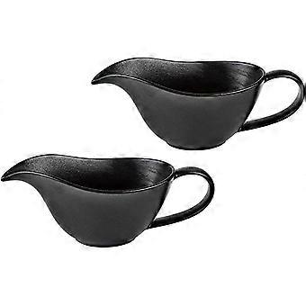 Ensemble de 2 classique porcelaine facile à verser sauce sauce bateau pichet. 7 onces