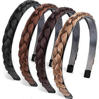 Women's Braid Headband, Headband with Teeth, Braided Braid Headband, Braid Invisible, Lightweight Non-Slip Headband Braided 4 Colors 18mm