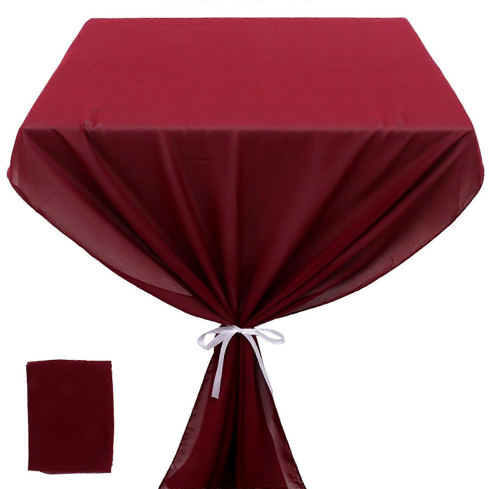 Dark Red Chiffon Table Runner for Party Table Cover 3Pcs Bundle