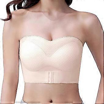 Axelbandslösa BH:ar för kvinnor, hel halkfri konvertibel bandeau-BH, push up-bandeau-BH för kvinnor, L-hud