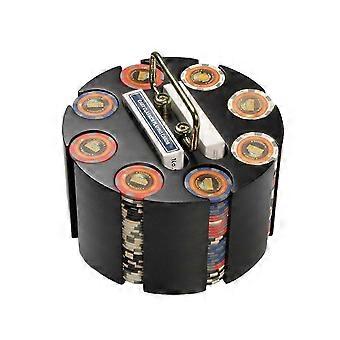 Wooden 200-Piece Chip Tray Set with Poker Chips, Empty Tray, and Carry Case