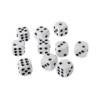 10pcs 16mm Digital Dots Dice 6 Sided Acrylic Dice Ktv Bar Board Game Dices Set-colorwhite Round Corner
