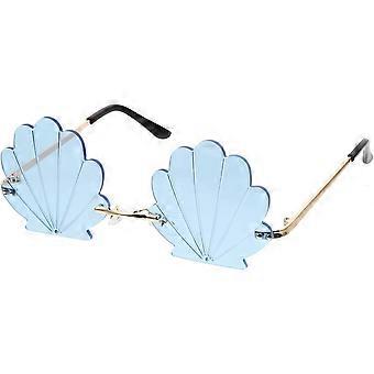 1pcs Flame Sunglasses Fashion Shell Sunglasses Rimless Wave Sunglasses for Men Women Party Unique Sun Glasses, Rimless Sunglasses Blue Rimless Wave Su