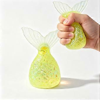 Zeemeermin knuffel stressballetjes, glitter fidget toys, schattige malt suiker zeemeermin knuffel, knijpspeeltje voor kinderen, jongeren en volwassenen, feestartikel, angstverminderende knuffel