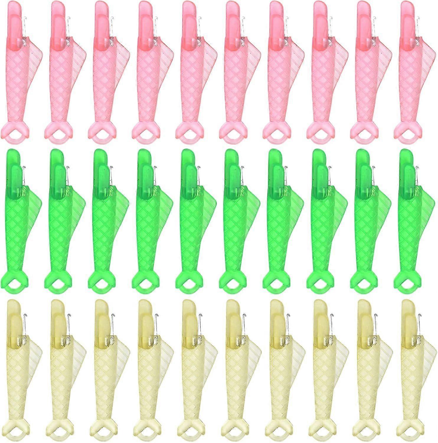 30 PCS Fish Type Sewing Needle Inserter, Quick Plastic Needle Threader for Sewing Machine