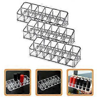 Desktop Lipstick Rack 3Pcs 12-Slot Lipstick Organizer for Storage