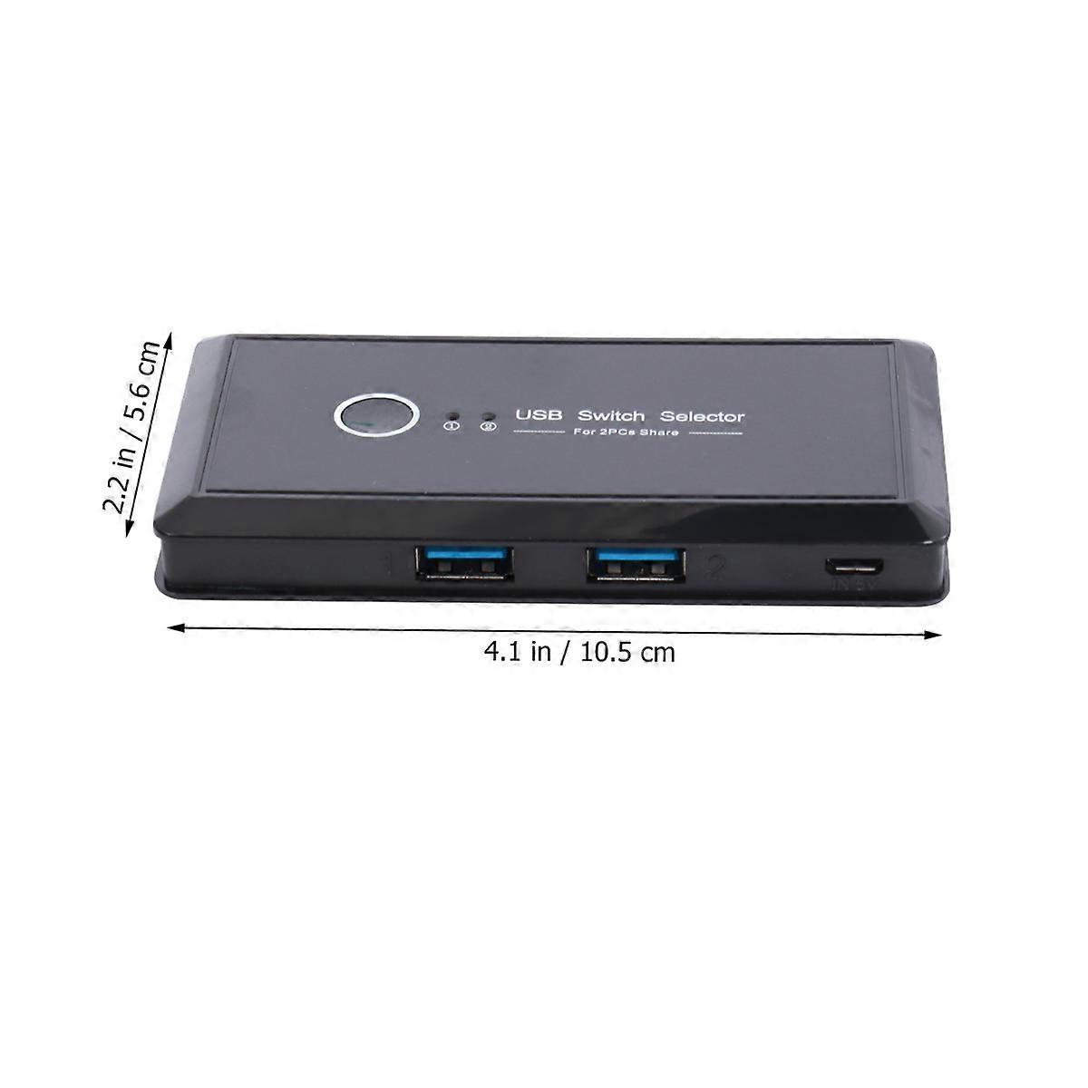 USB 3.0 Switch Selector 2 Port PCs Sharing 4 Devices Scanner Printer Automatic Switcher Black