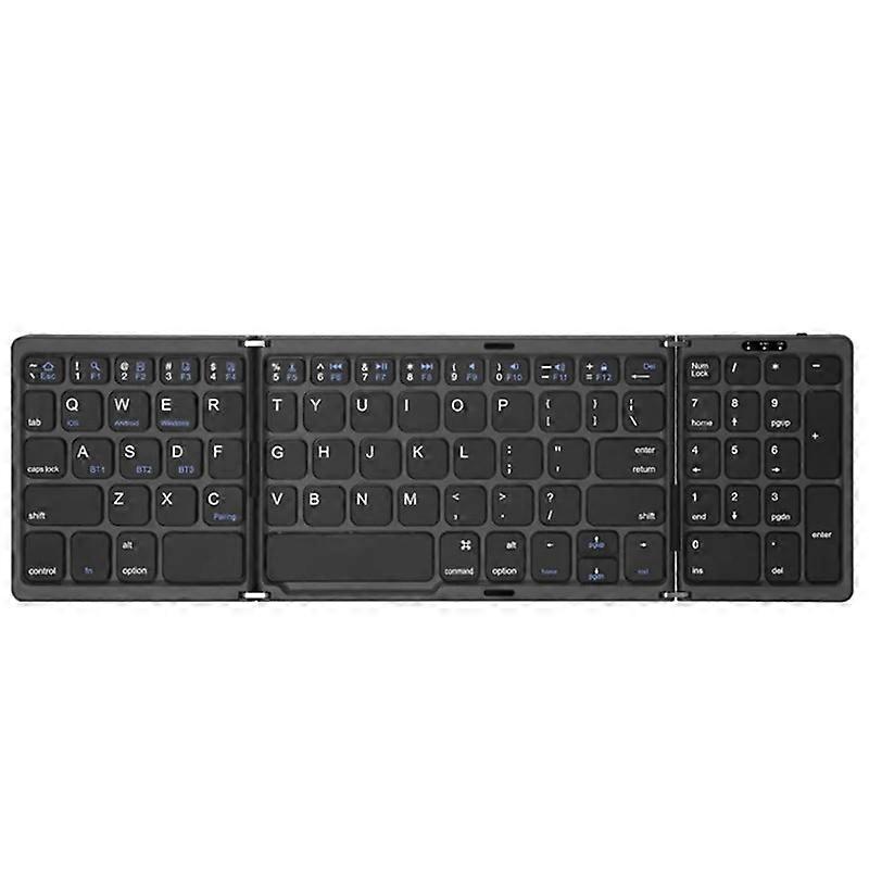 Dual Bluetooth 5.1 Keyboard 3-Folding Mini Rechargeable Foldable with Touchpad compatible Windows Android iPad