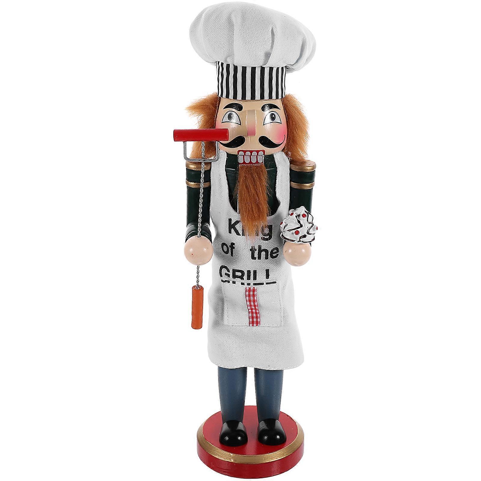 Chef Nutcracker Christmas Figure for Decor Wooden Kitchen Table Decor