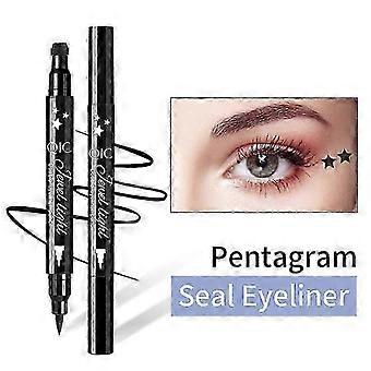Double-Head Liquid Eyeliner Stamp Moon Star Heart Shapes Tattoo Stamp Quick Dry Waterproof