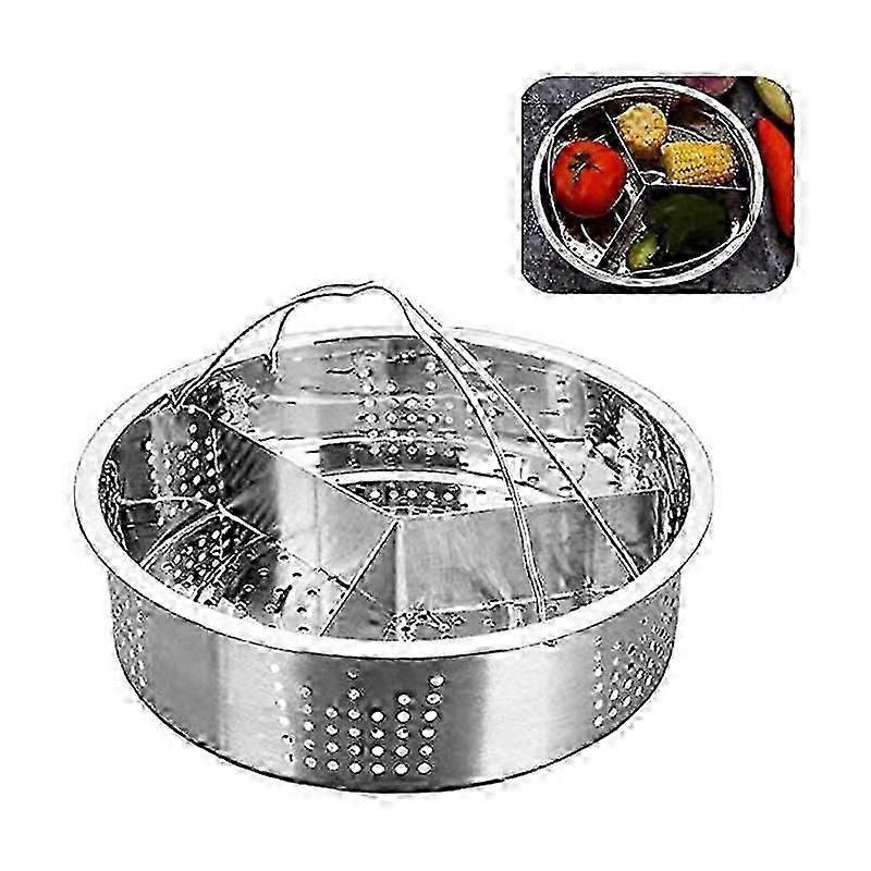 Stainless steel grid basket for cooking steamer separator set