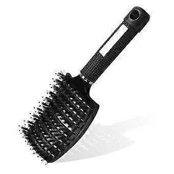 Hair Brush without Pulling, Professional Detangling Brush with Handle, Wild Boar Bristles Hair Styling Brush for Long Fine Thick Curly Hair