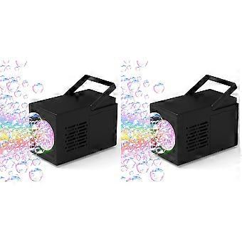 2X Fully Automatic Bubble Blowing Handheld Electric Bubble Machine Toy Birthday Without Battery and Bubble Water A