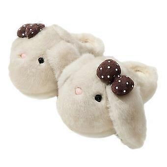 Pantufas de pelúcia fofas com estampa de coelho para mulheres, pantufas de inverno quentinhas e felpudas, com sola grossa e leves para uso interno e externo.