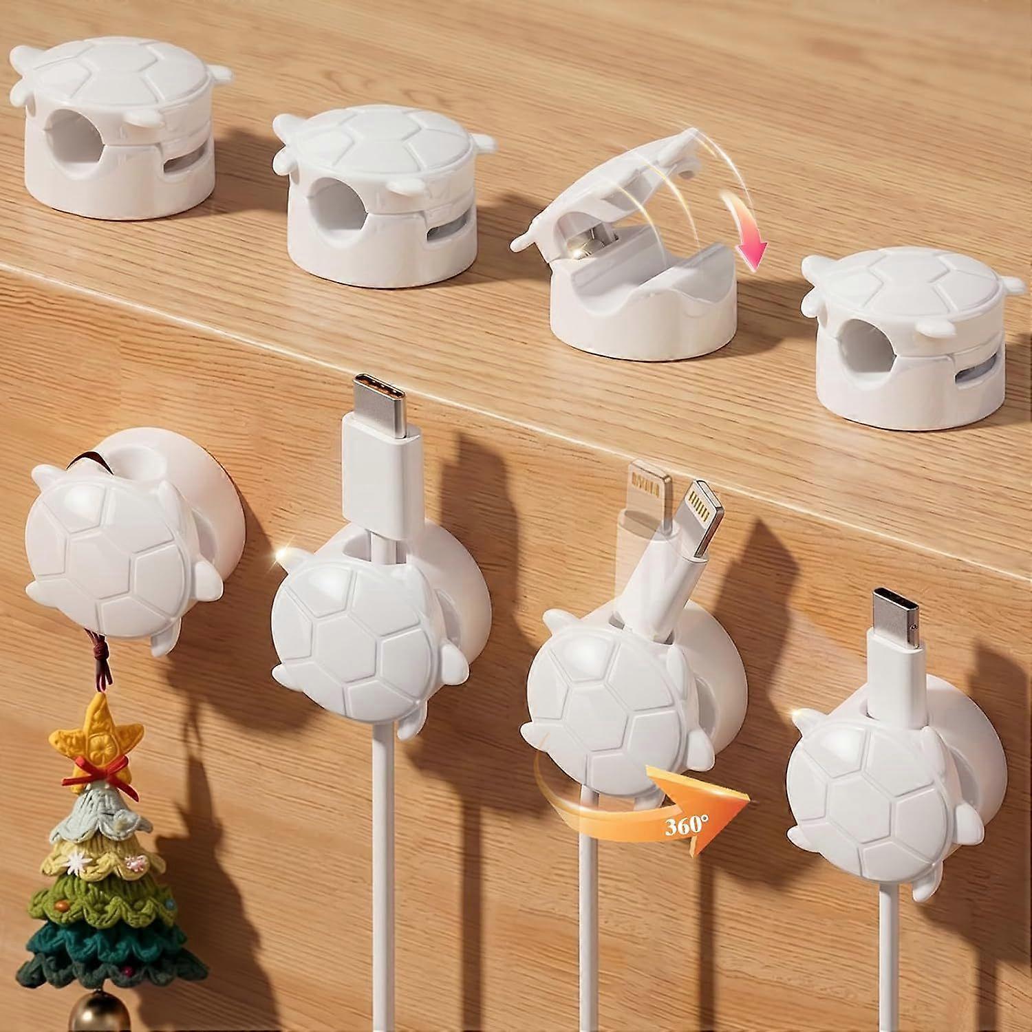 Rotatable Cable Clips, 8 Pack Cord Holder for Nightstand Multicolor