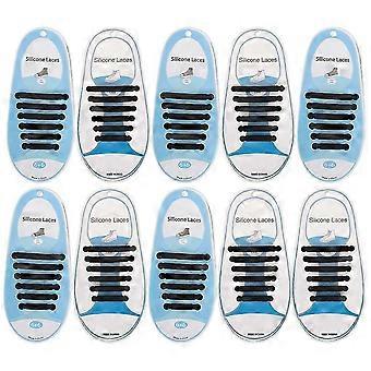 Shoelaces Elastic No Tie Shoe Laces Running Sneakers Shoestring For Kid 60pcs Silicone Lazy