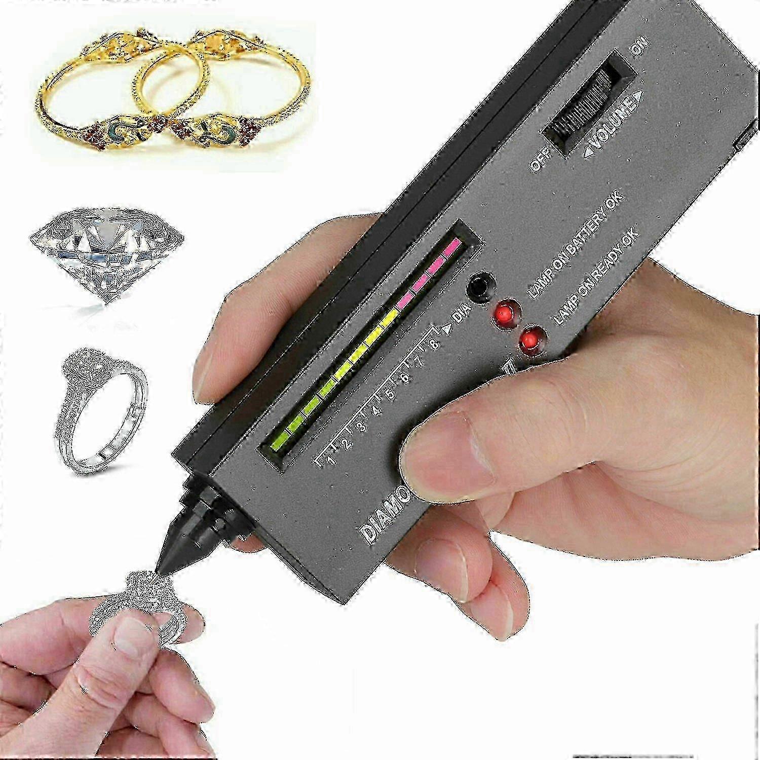 Diamond selector for gemstones with illuminated testing tool