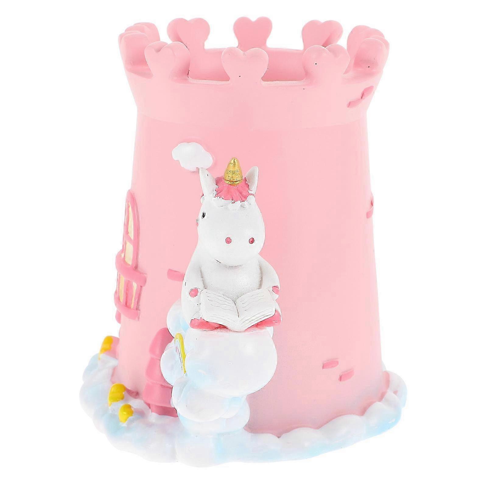 Castle-Shaped Resin Pen Holder