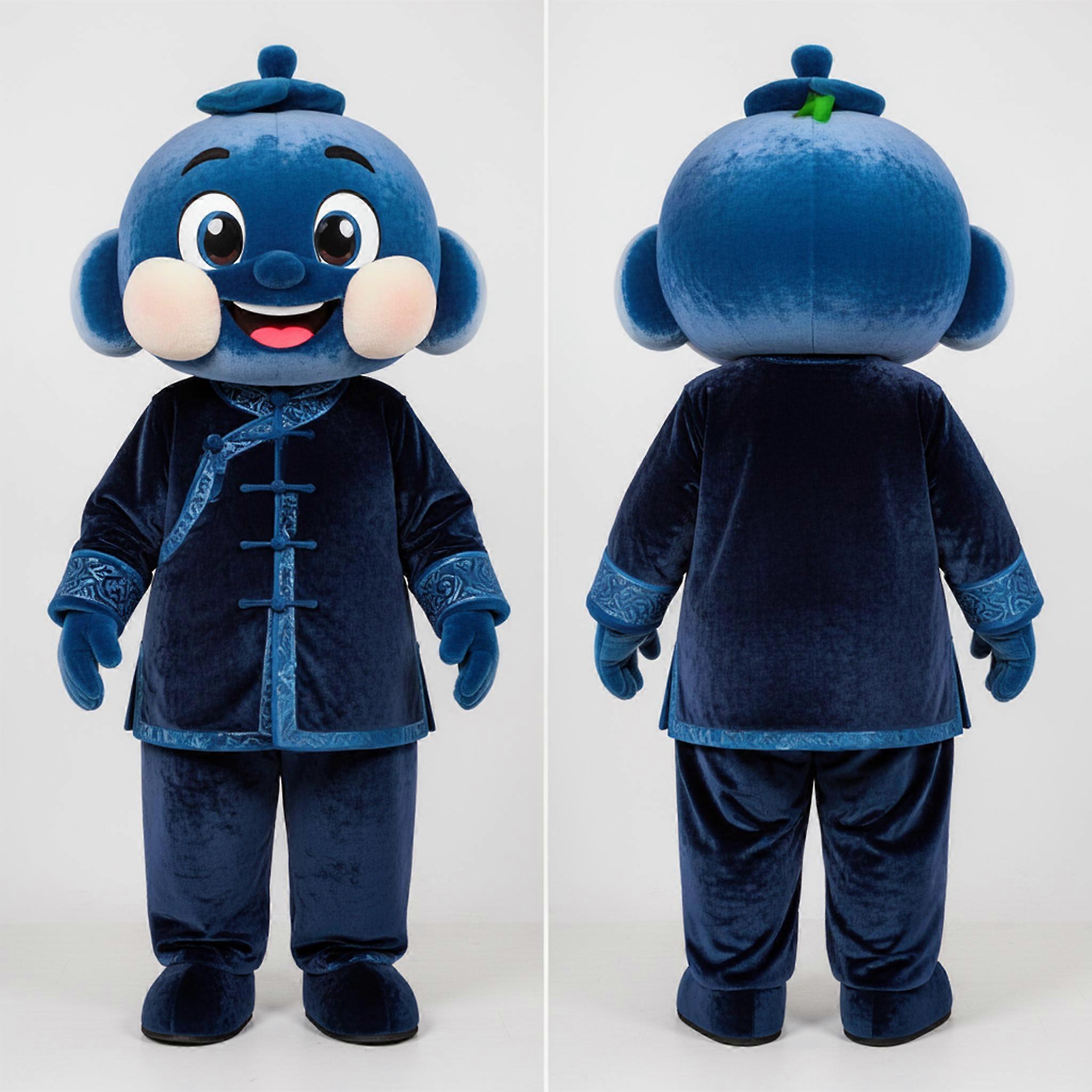 MASTICOT Velvety Blue Smiling Mandarin Mascot