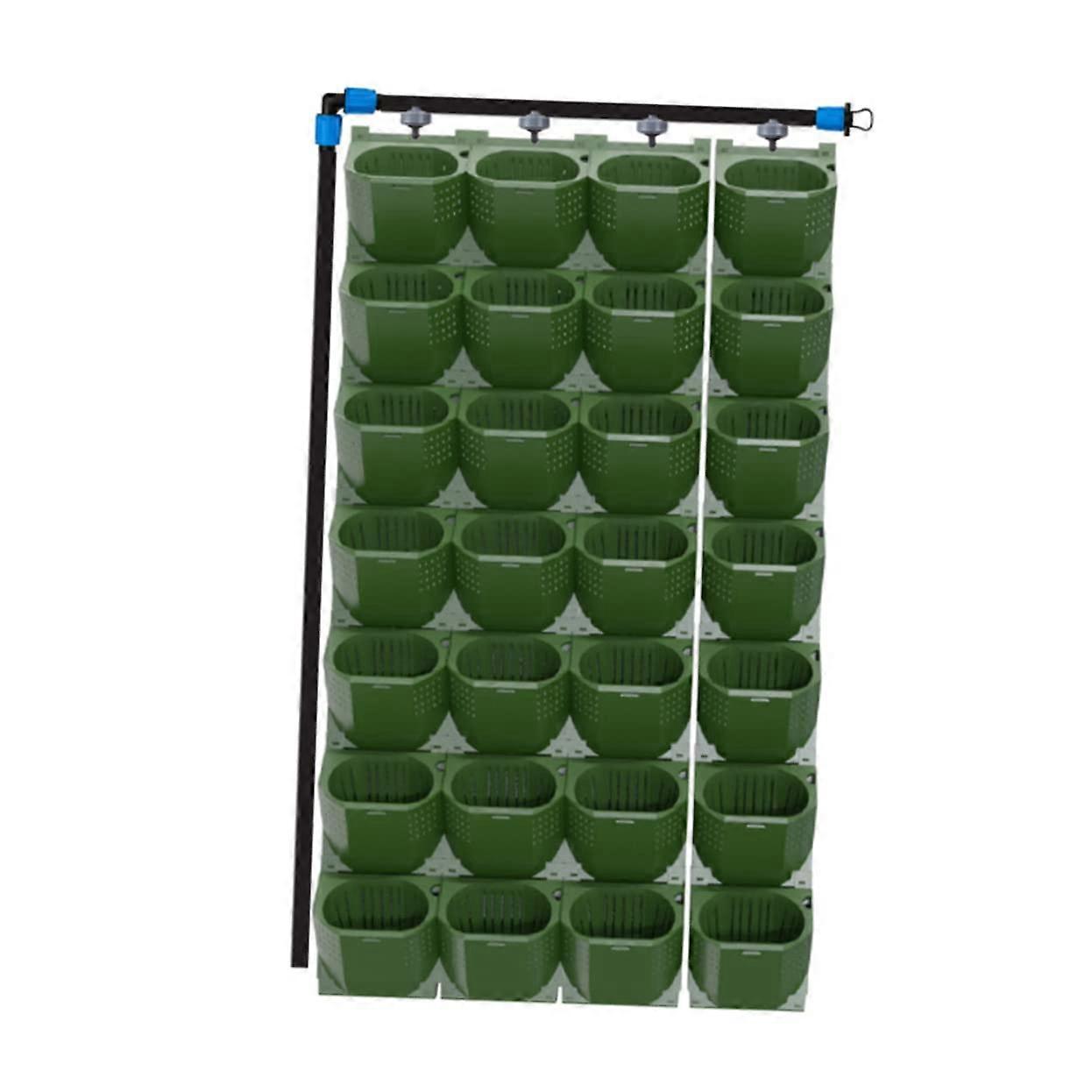 Stackable Wall Mounted Planter with Ventilated Drainage System, Durable PP Vertical Flower Pot for Balcony