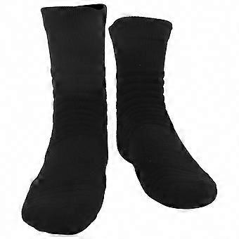 Breathable Men Basketball Sport Socks Thick Towel Bottom Middle Tube Black