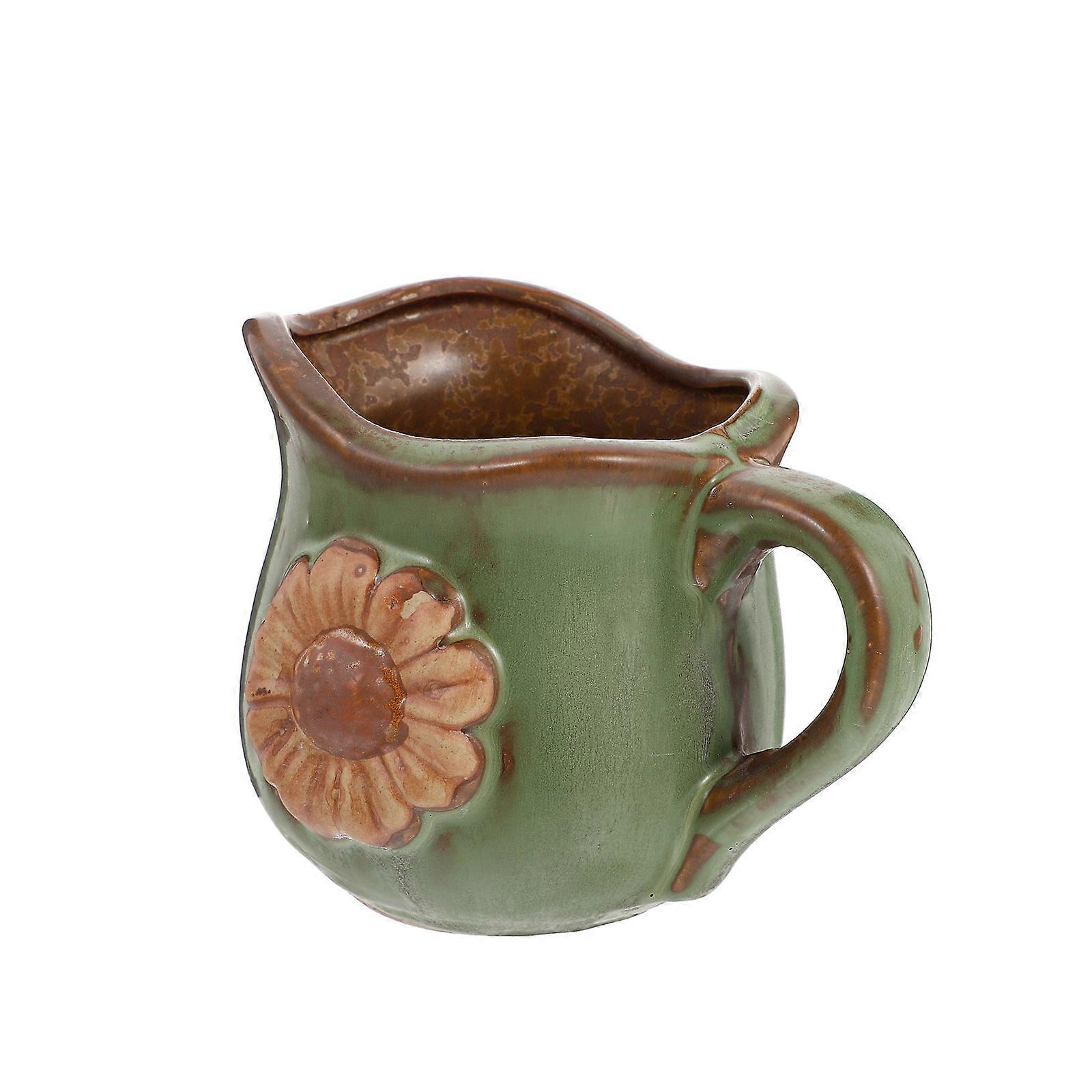 Ceramic Succulent Pot Daisy Pattern for Storage