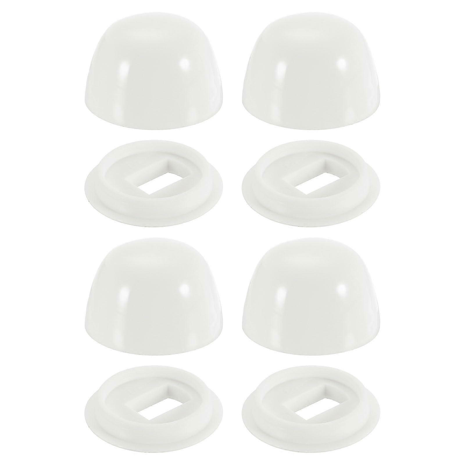4Pc White ABS Toilet Fixing Cap Set