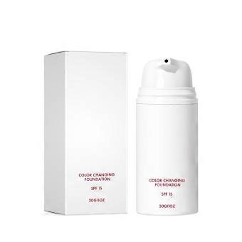 Temperature-changing foundation liquid: adapts to skin tone, provides a flawless finish, offers long-lasting wear, is easy to apply
