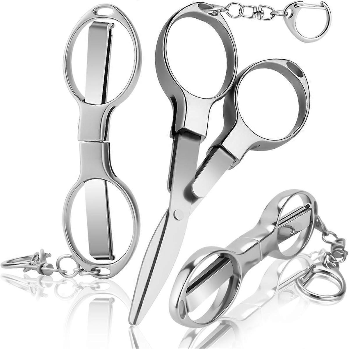 3PCS Folding Badge-Scissors with Keychains A