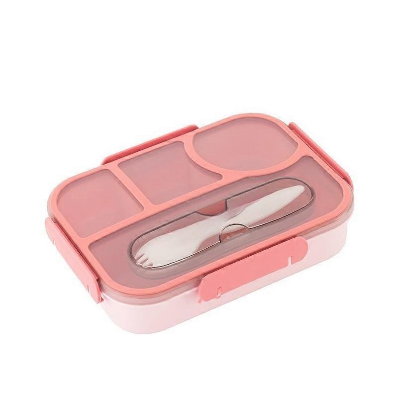 4 Compartments Lunch Box, Reusable anti Drip Lunch Box