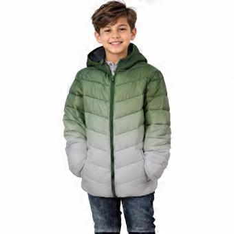 Boys Hooded 3D Two Tone Faded Padded Jacket
