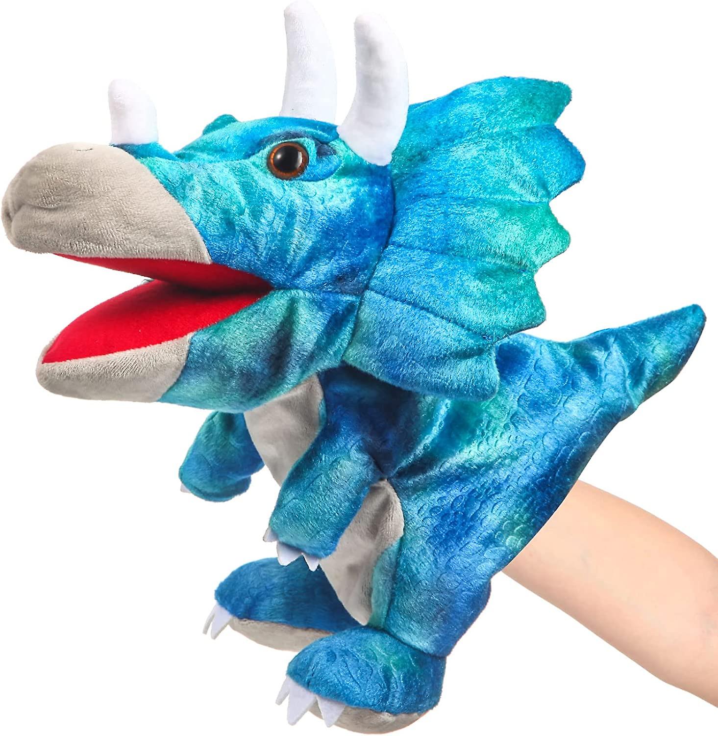 Plush Dinosaur Hand Puppets With Working Mouth For Imaginative Play Stuffed Toy (a-5-f6)
