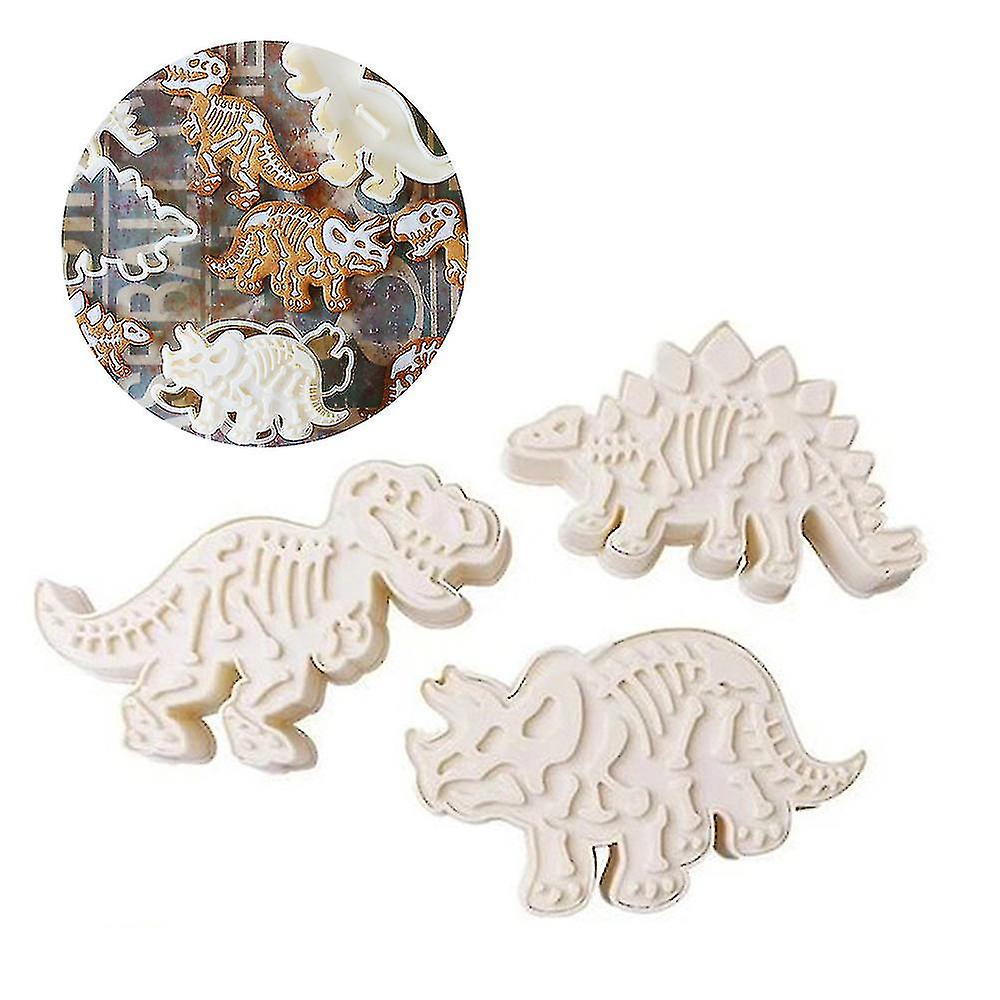 Jurassic Dinosaur Cookie Cutters 3 Dinosaur Fossil Cookie Molds Pvc Molds Set