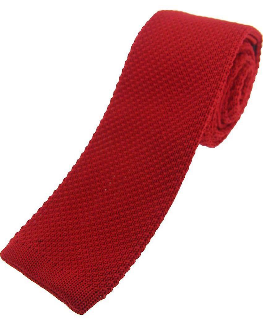 David Van Hagen Knitted Tie - Red