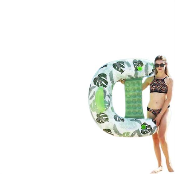 Inflatable Pool Floating Chair With 2 Built-in Cup Holders And Handles