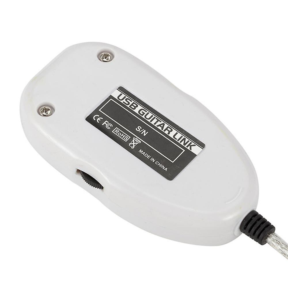 Guitar to USB Interface Link Cable Adapter Audio Connector Recorder for PC/Computer