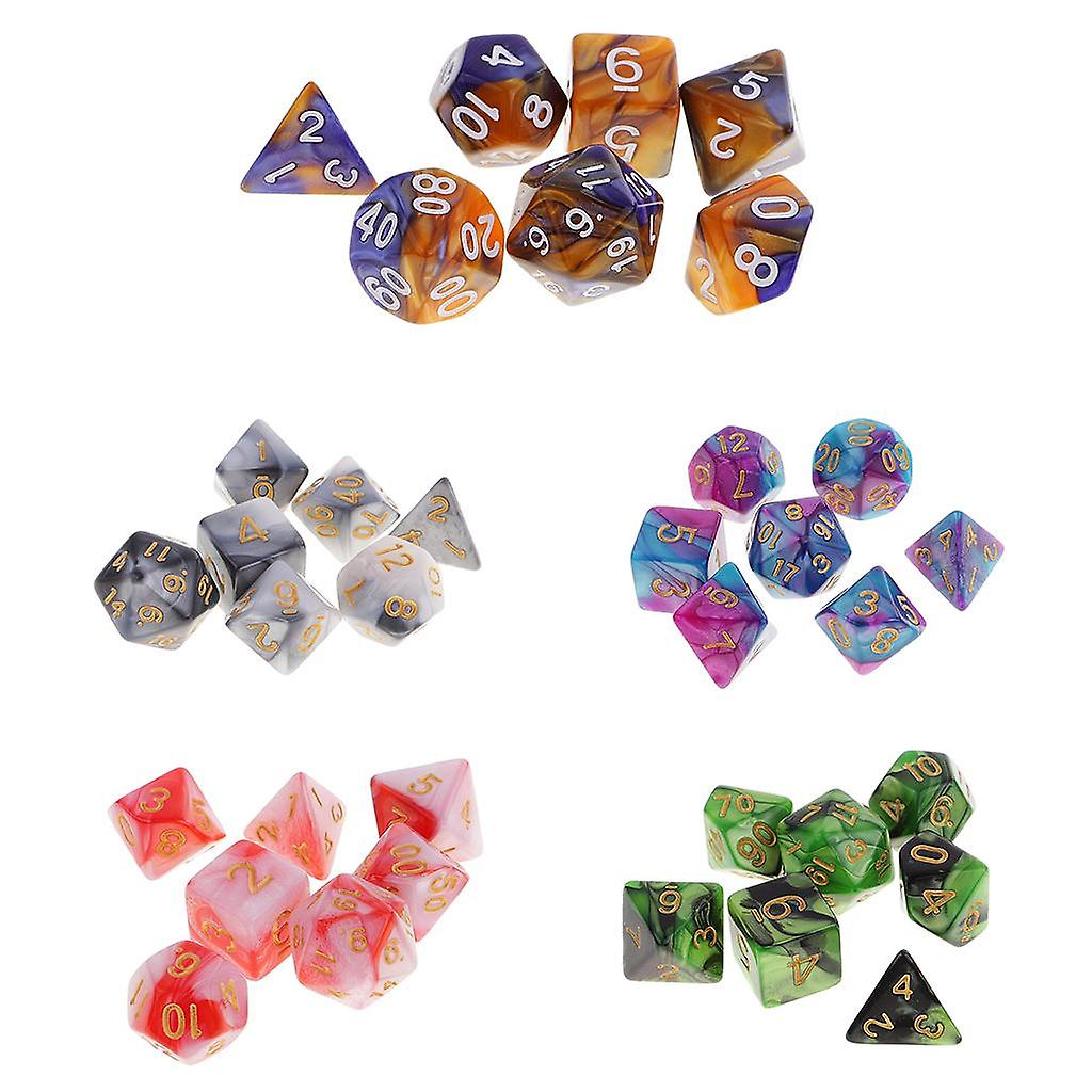 35 Pieces Polyhedral Dice D4-D20 for Dungeons and Dragons RPG Board Game