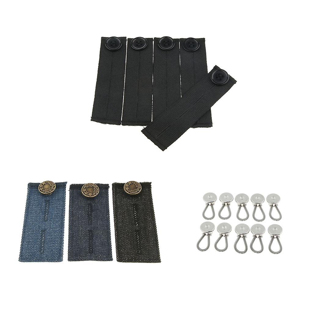 18x Elastic Pants Waist Extender Adjustable Jeans Trousers Button Extender