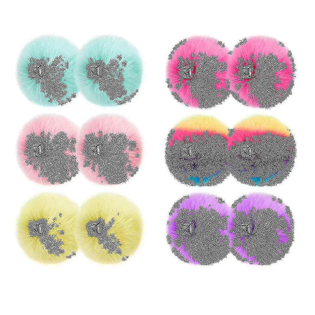 12 חתיכות רולר סקייט פום פומס עם פעמוני ג'ינגל- 3.1 אינץ 'עניבה רכה על רולר סקייט פום פומס פוז