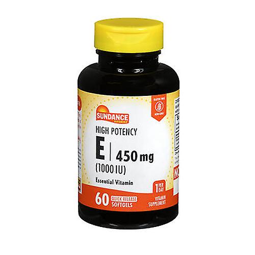 サンダンスビタミン高効力Eビタミンクイックリリースソフトジェル、1000 IU、60キャップ(1パック)