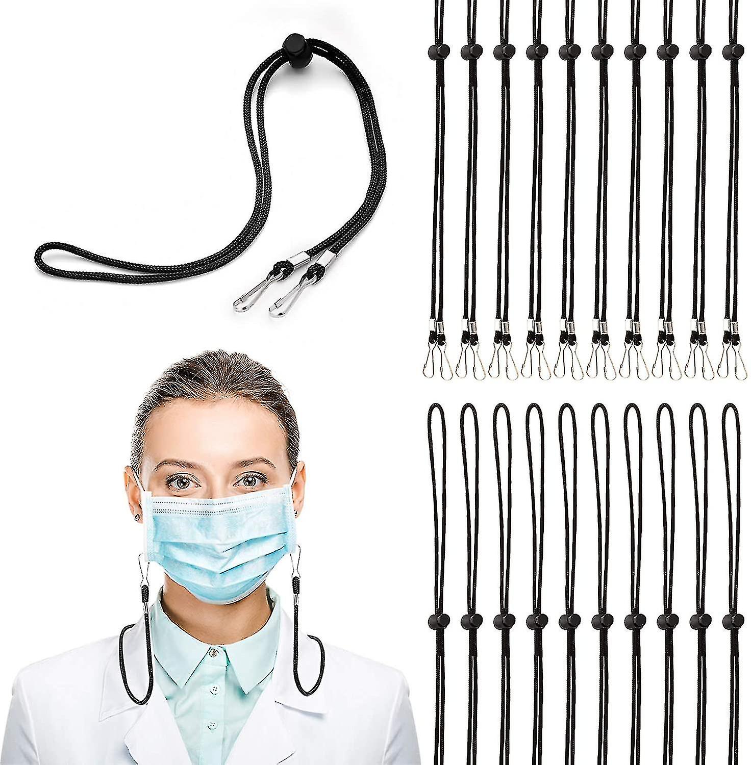 20 Pack - Adjustable Face Mask Lanyard For Adults/kids - Handy Convenient Safety Mask Holder Hanger - Comfortable Around The Neck Facemask Rest