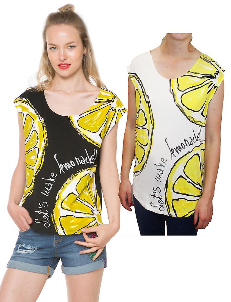 Desigual Women's Noemi Lemon Print T-Shirt Top