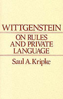 Wittgenstein On Rules And Private Language by Kripke Paperback Book