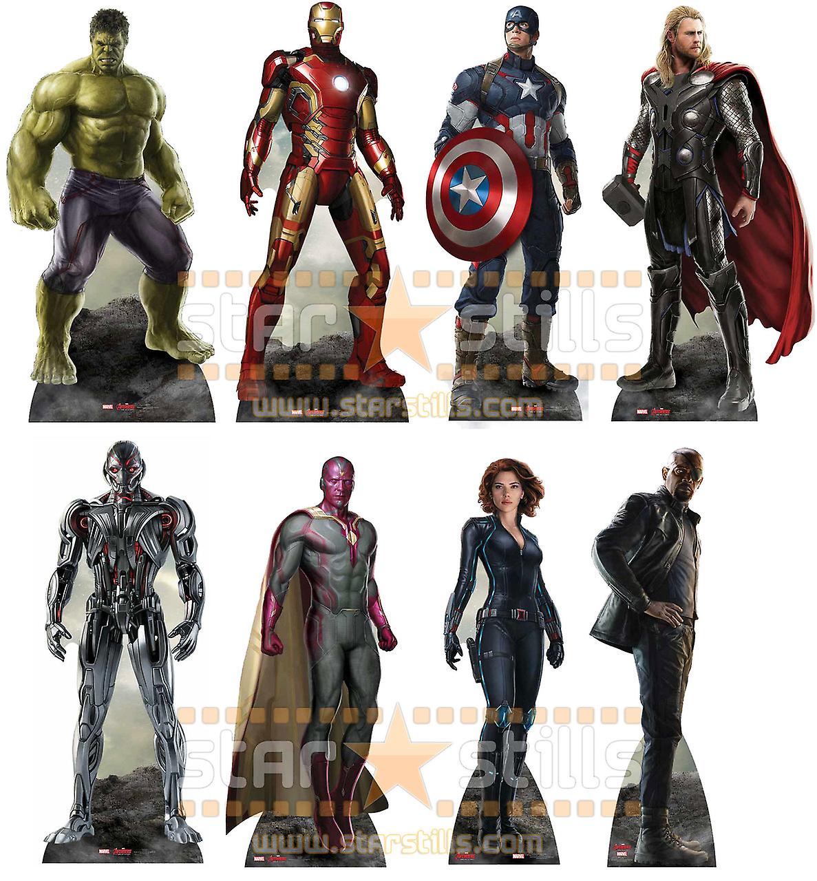 Avengers Age of Ultron Complete Set of 8 Marvel Lifesize Cardboard Cutouts / Standees / Standups