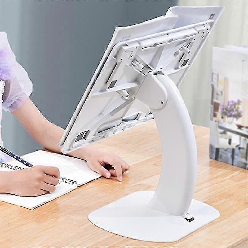 Ergonomic White Desktop Book Stand for Children - Adjustable, Foldable, Multifunctional