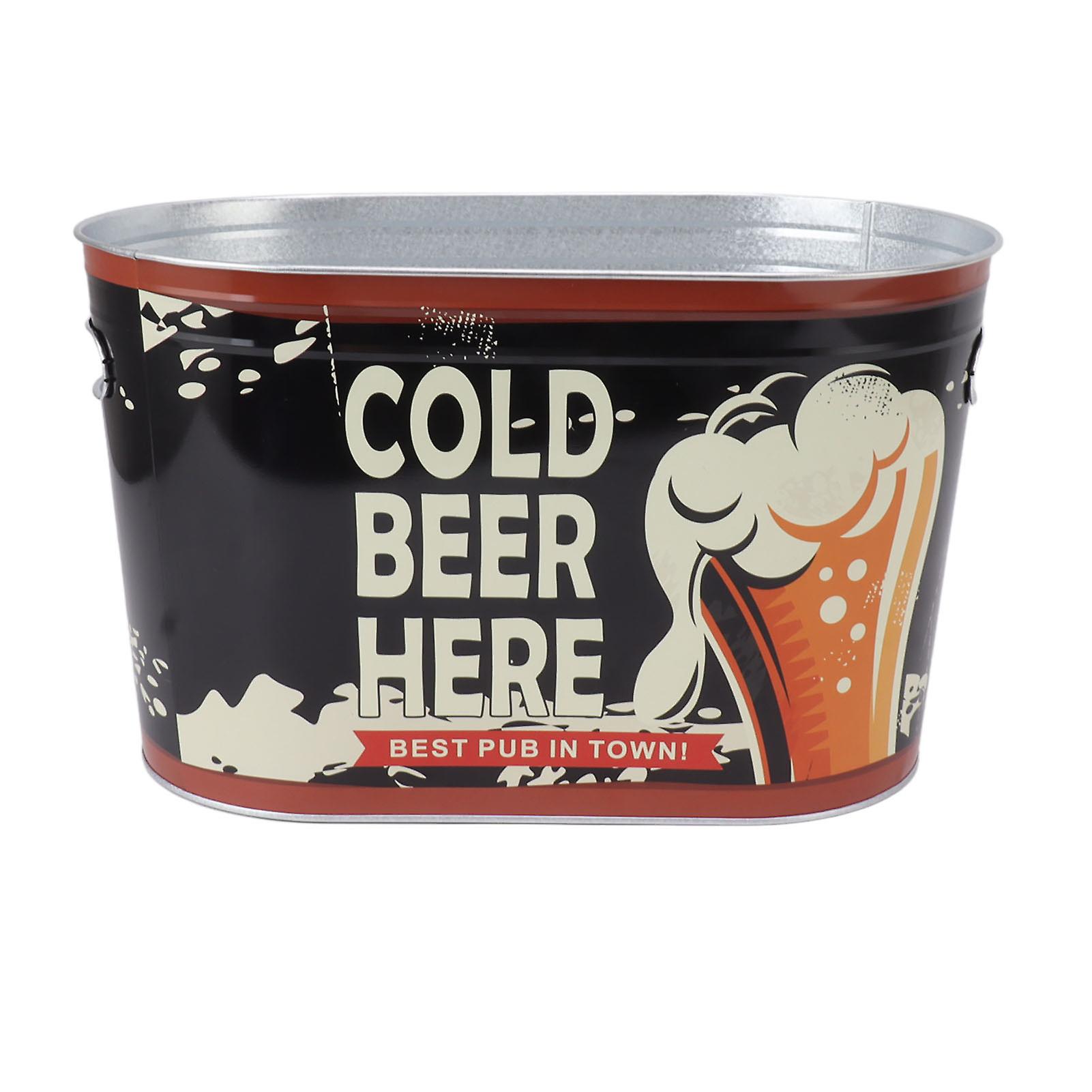 Large Rust-Resistant Printed Ice Bucket for Summer Beverages
