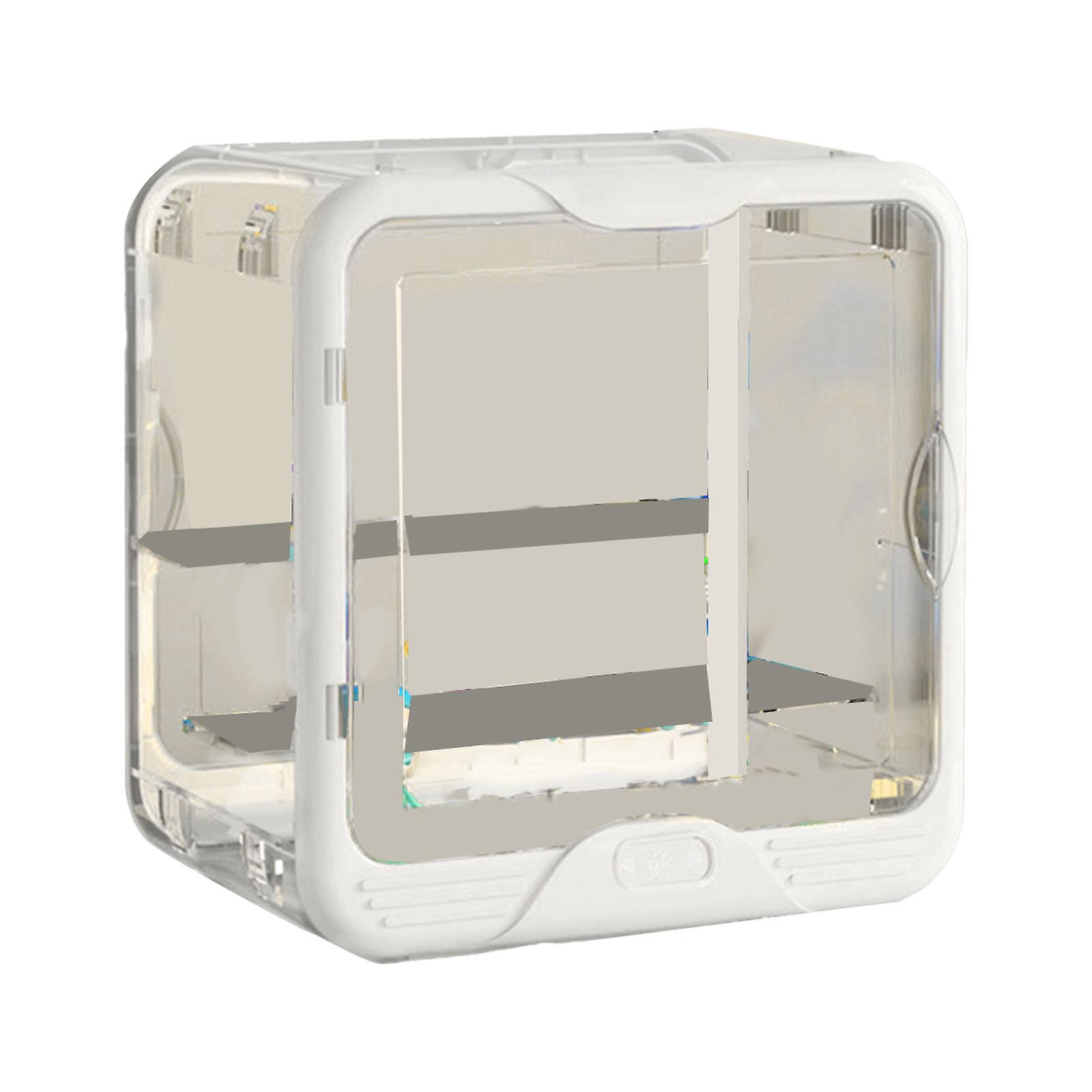 Figurine Display Box Transparent Stackable Dustproof Acrylic Figurine Storage Case for Home White 