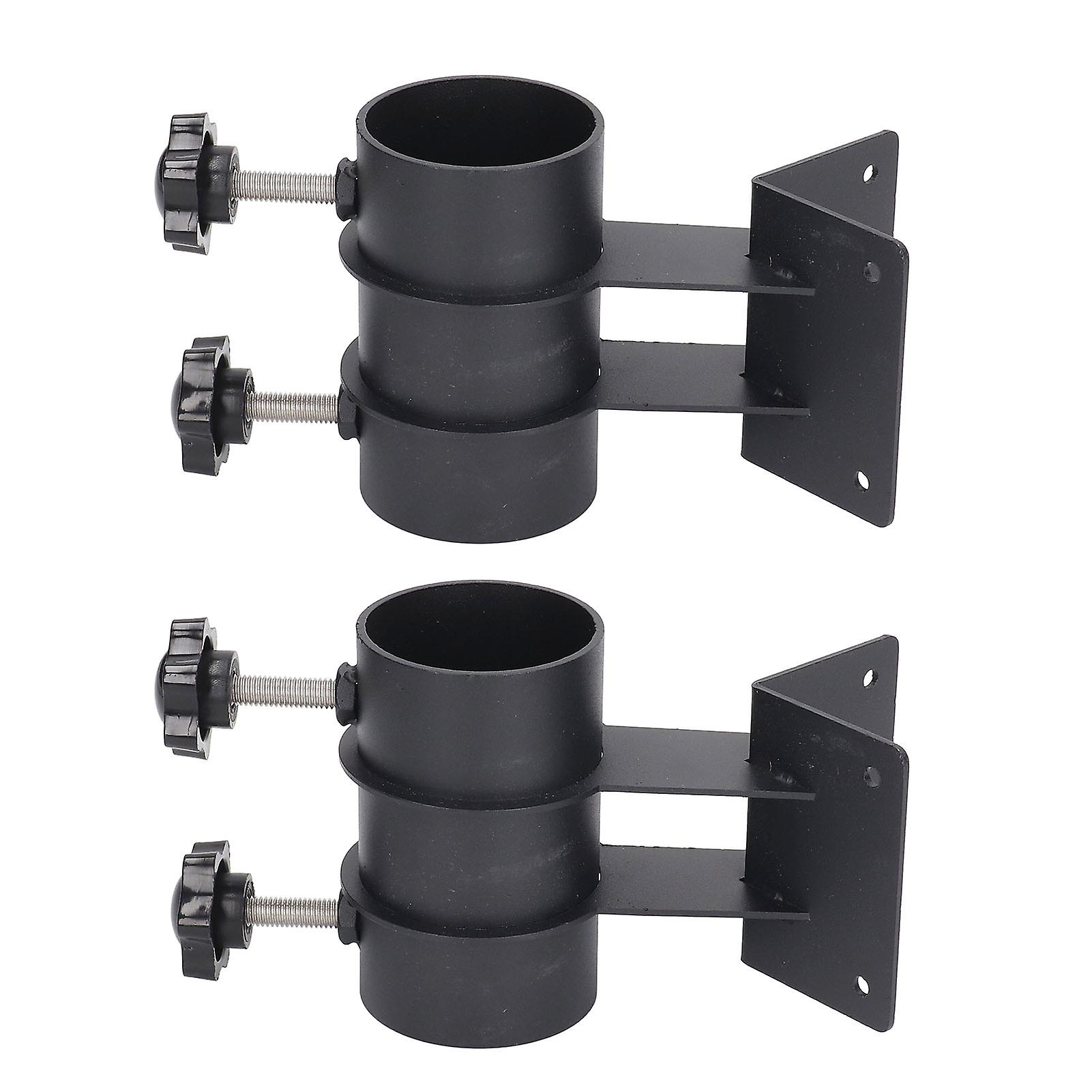 2 Pcs Patio Umbrella Side Holder Steel Parasol Umbrella Clamp Mount Fixed Clip Base for Deck Balcony Outdoor Courtyard