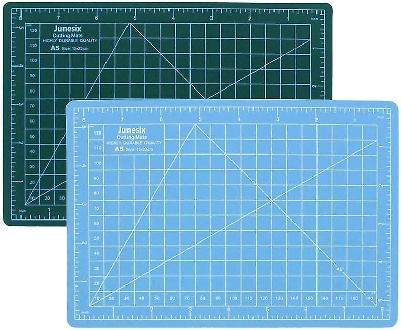 2 Pack A5 Professional Self-Healing Cutting Mat Reversible Inch & Centimeter Rotating Cutting Board 